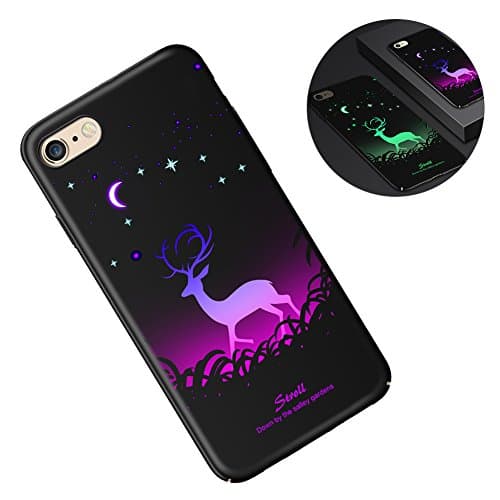 iPhone 6S Case, iPhone 6S Black Cover, iPhone 6 Case, Aeeque Ultra [Thin Slim] Luminous Phone Cases Noctilucent Bumper Soft TPU Silicone Rubber Anti Shock Protective Case for iPhone 6/ 6S, Stroll Deer
