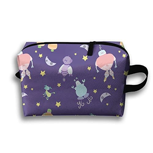 Jnunomkig Multi-function Bag Space Plantes &amp; Robots Plain Oxford Bag With Durable Fashion Floral Material For Travel Portable Receiving Make-up Cosmetic Sewing Kit Stationery