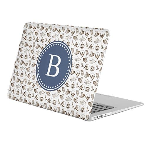 [ B - INITIAL ] [ Name Monogram Full Body Hard Case ][ Apple Old Macbook Pro 15.4-inch 15.4” with Retina Display (Model: A1398) ] - [ Artsy Skull Crossbones ]