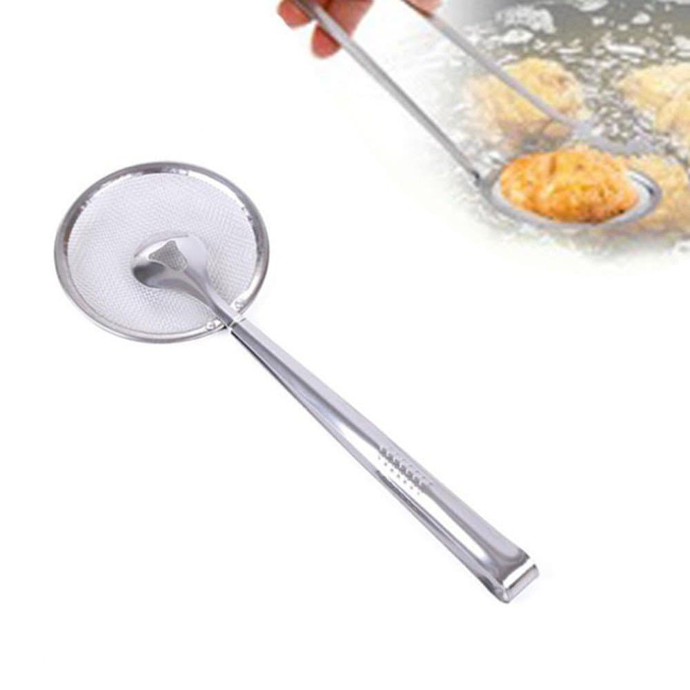 Fullyday Premium Quality Fine Mesh Stainless Steel Strainers Multi-Functional Filter Spoon With Clip Food Kitchen Oil-Frying Salad Bbq Filter Sift, Strain