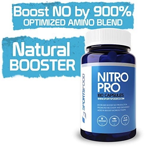 Nitro Pro 510mg x 180 Capsules, Optimized 5 Ingredient Blend for High NO And Vascularity, 45 Day Supply