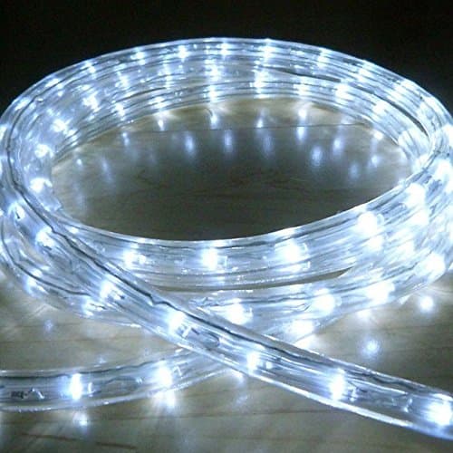 Galaxy Lighting Plastic Waterproof LED Rope Light with Adapter (10m, White)