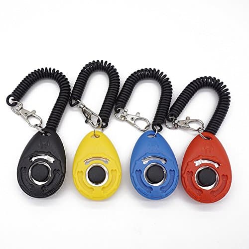 4 Pack Dog Clicker Training Tool with Wrist Strap, Loud and Clear Dog Clickers for Indoors and Outdoors Training, Easy Clicking Button