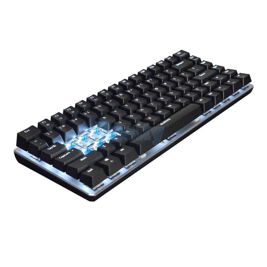 FidgetFidget 82-Keys Pro Backlit USB Wired Gaming Mechanical Keyboard for Computer Black