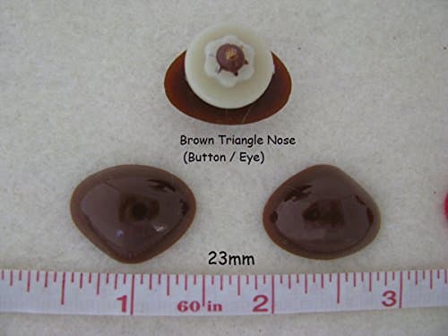 bangdan Triangle Plastic Safety Nose, Button, Eye, Teddy Bear, Doll, Puppet, 23mm brown 16 pcs