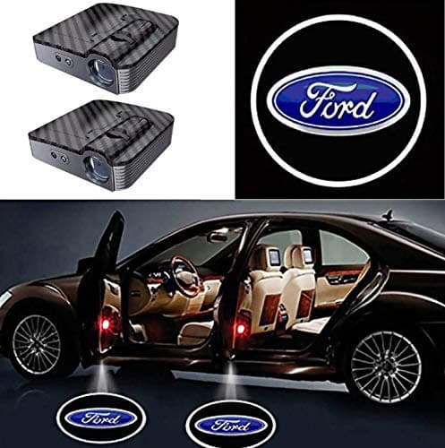 2 Pcs Universal Wireless Smart Sensor Car Projection LED Projector Door Ghost Light Shadow Light Welcome Light Laser Emblem Logo Courtesy Lights Lamps