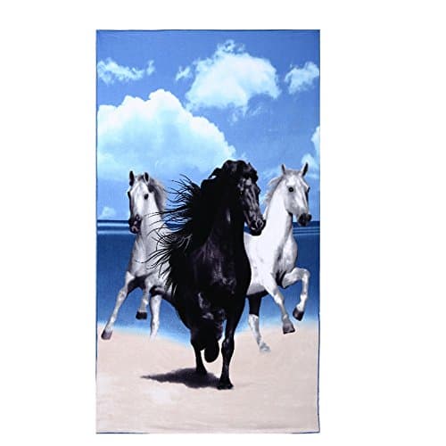 Beach Towel_39.470.9" Extra Large Microfiber Towel for Bath Swim Beach Chair Cover Horse Printed