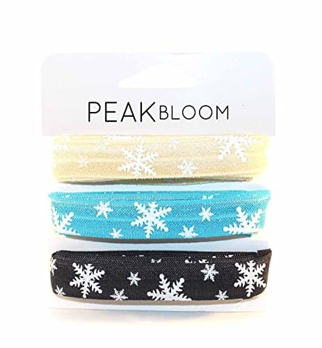 Fold Over Elastic (FOE) 5/8" 'Blue Holiday' Bundle 6 Yards by Peak Bloom