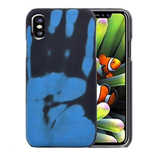 Centenarios For iPhone X Thermal Sensor Discoloration Protective Back Cover Case` (Color : Blue)