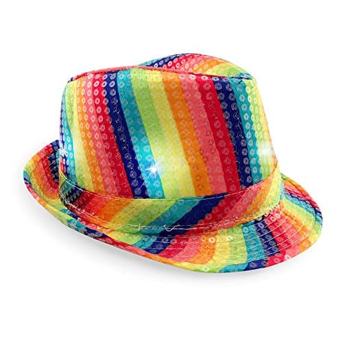 Rainbow LED Fedora Hat