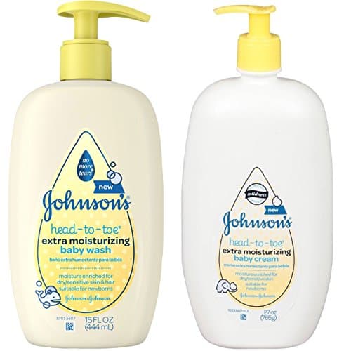 Johnson's Head-To-Toe Extra Moisturizing Bundle: Baby Wash &amp; Baby Cream 15 Fl. Oz Each