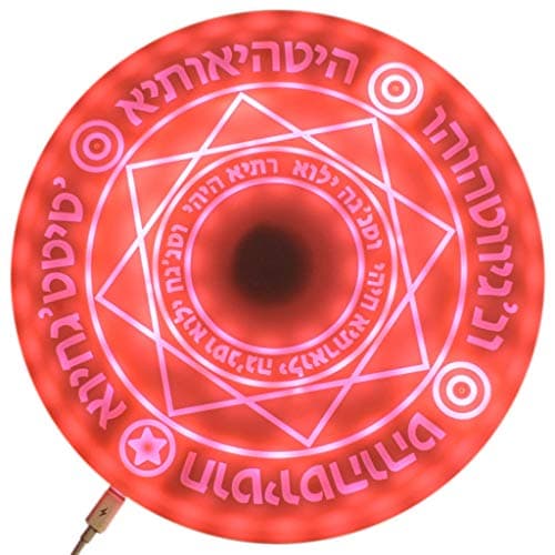 ShapeW 25x12cm Creative Magic Array Round Wireless Charger Stand Pad Universal 5/10W Glowing Music Sound Portable Power Source for Smartphone (1# QC3.0A)