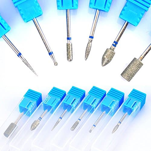 Electric Nail Efile Dirll Bits set Silver Carbide Art Coarse Medium Fine 6pcs Size 3/32" Manicure Professional Bits Tools