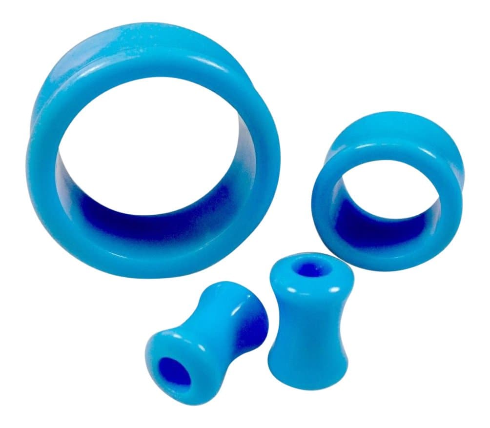 Lobal Domination Pair of Solid Light Blue Acrylic Ear Tunnels/Plugs - Body Jewelry - 3mm - 30mm!