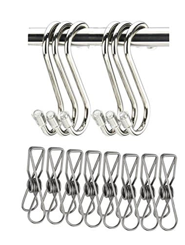Seventopia S Kitchen Hooks for utensils pots pans with Laundry Hooks Clothes Pins Hanging Clips Metal - 20 Pack
