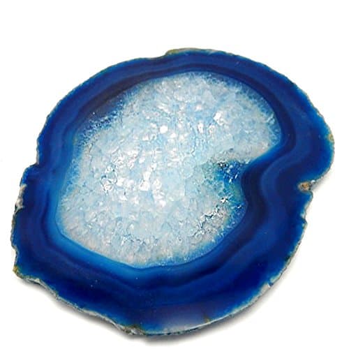 1 (ONE) Agate Coaster - Blue Colored Agate Coasters Rock Paradise COA (AM10B2)