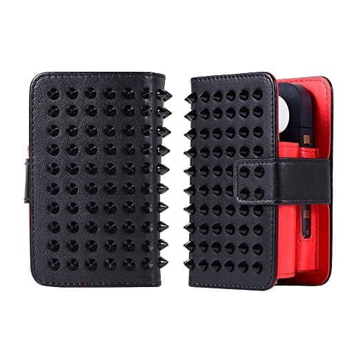 PU Leather Box Holder Storage Protective Carrying Case with Rivet Design for iQOS Electronic Cigarette Accessories