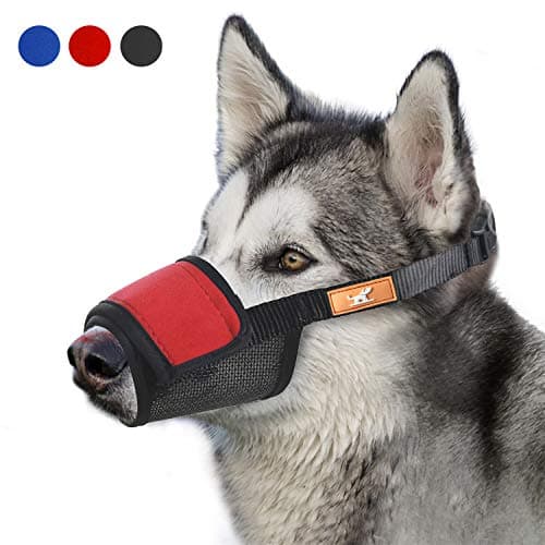 Soft Dog Muzzle Cover with Dogs Hook & Loop for Small,Medium and Large Dogs, Anti Biting and Chewing, Adjustable, Breathable