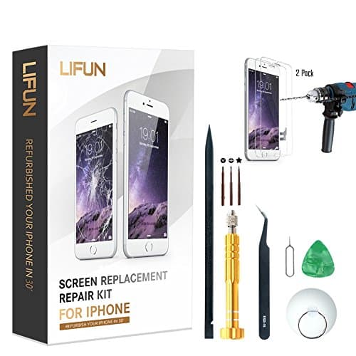 Screen Replacement for iPhone 7 in White 4.7'',Including All Tools,Instruction,2 Screen Protectors, Repair Kit With Digitizer LCD Touch Screen Frame Assembly (White, iPhone 7, 4.7inch)