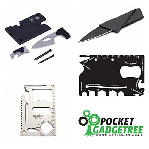 Survival multi tool bundle pack- Set of 4 emergency credit card tools that fit in any wallet!