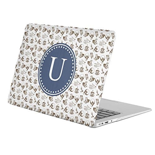 [ U - INITIAL ] [ Name Monogram Full Body Hard Case ][ MacBook Pro 13-Inch with Retina Display (Model A1425 / A1502) ] - [ Artsy Skull Crossbones ]