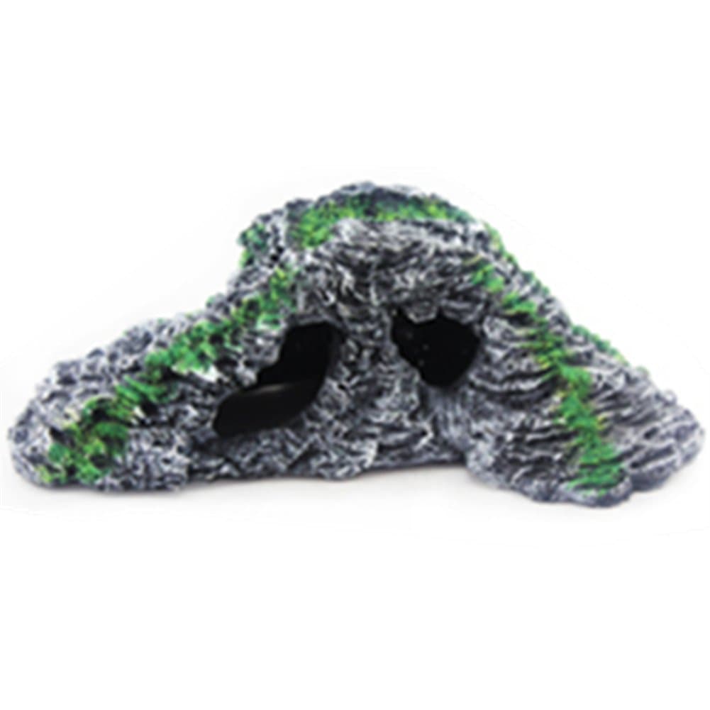 Aomeiter Blackstone Tortoise Basking Ramp Step Ledge and Cave Hide-Out Medium Aquarium Resin-B-Large