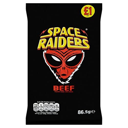 Space RaidersBeef Flavour Cosmic Corn Snacks 86.5g (Pack of 12 x 86.5g)