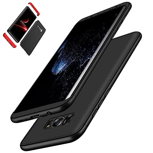 Galaxy S8 Plus Case, I VIKKLY [3 in 1] Embed Ultra-Thin Slim Hybrid PC [Hard] Cover 360 Degree Full Protection Matte Case with Full Coverage Screen Protector for Samsung Galaxy S8 Plus (Black)