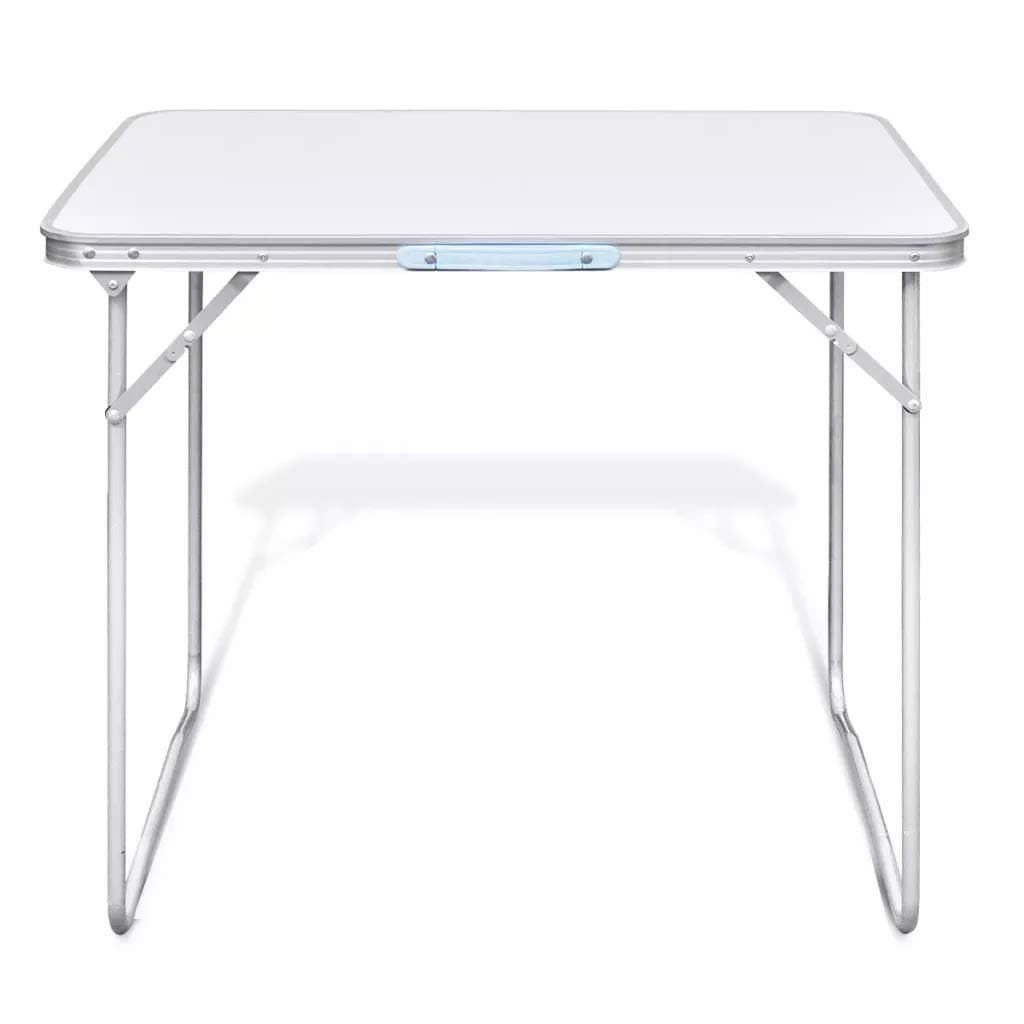 Folding Camping Table, Portable Extendable Design Table with Carrying Handle, Durable Aluminium Lightweight for BBQ Kitchens Patios Gardens Outdoor 80 x 60 x 70 cm