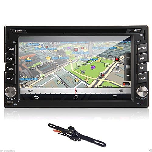 TOCADO In Dash Car DVD Player with 6.2 Display, Android 6.0 Quad Core Car Stereo with USB/SD/Radio/BT/GPS Navigation for universal car with Backup Camera and Map CardBackup Camera
