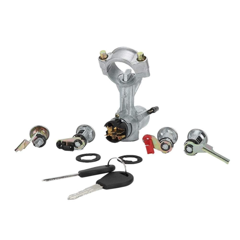 Ignition Key Switch Set-Aluminum Alloy Ignition Key Switch Compatible with NISSAN PAT-ROL GQ Y60 LOCK 2 DOOR BARN DOOR 88-98