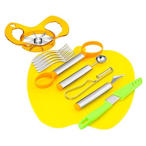 Zagtag 8-in-1 Fruit Tools DIY Fruit Salad Tool Set Deluxe Fruit Slicer Kit for Kitchen and Outdoors