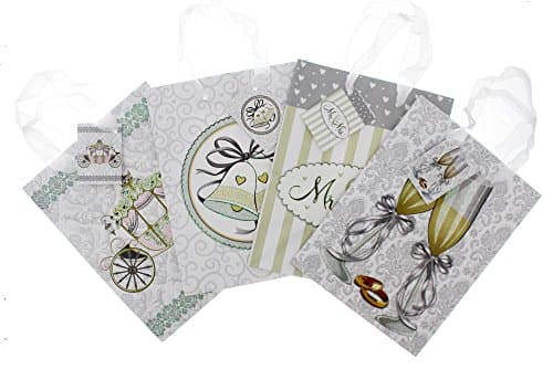 Gift Expressions Matte Wedding Gift Bags - 4 Pack - Assorted Styles