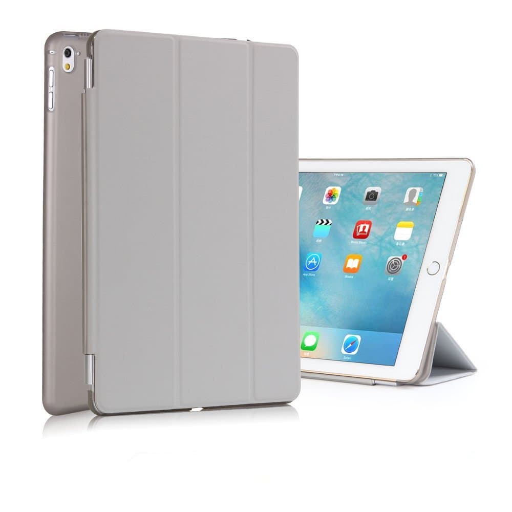 WOFALA iPad Pro 9.7 Case - Classic PU Leather Creative tri-fold Cover Ultra-Thin Smart Cover Case for iPad Pro 9.7-Inch Tablet (with Auto Sleep/Wake Feature),Gray