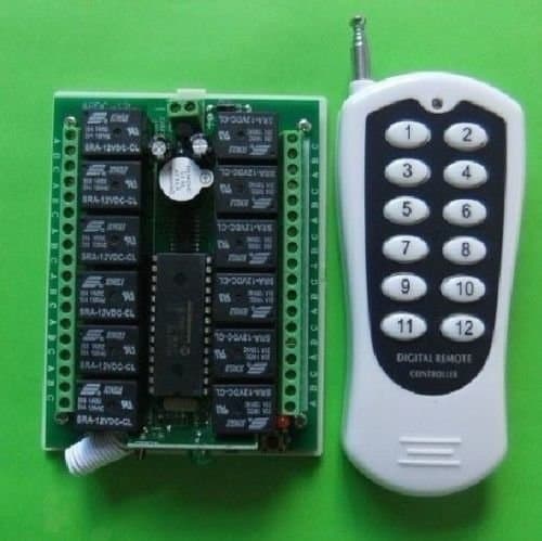 12v 10A relay 12Ch wireless Programable RF Remote Control Transmitter + Receiver