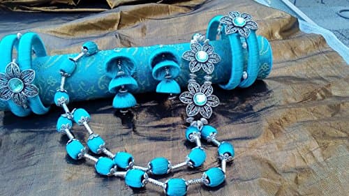 Turquoise Silk Thread Jewelry Set