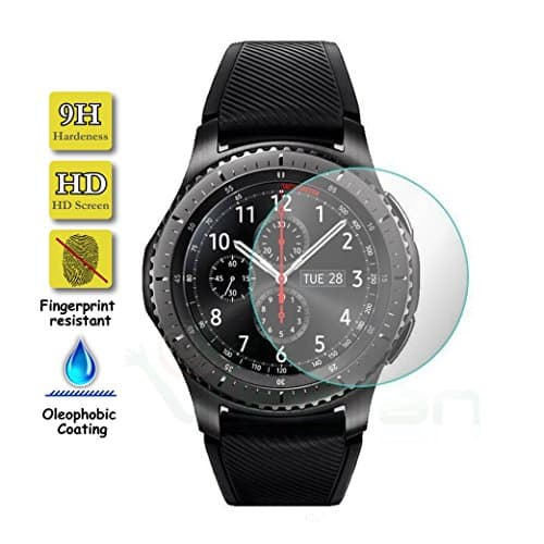 Granadatech@ Tempered glass screen protector for Samsung Gear S3 (thickness 0.3 mm) HD quality, rounded corners 2.5D, 9H high shock resistance. No bubbles when installing the screen protector