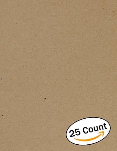 Chipboard Sheets. Kraft Brown. Great for creative projects and protecting valuable photos and documents. (Sheets 9" x 12") (25 Sheets)