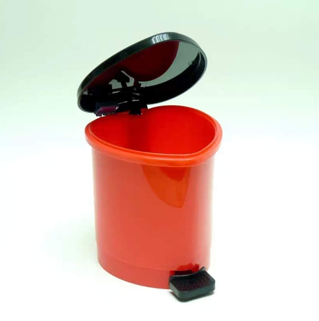 CLOUDTAIL CHOICE Mini Table Rocking Cover Plastic Press-Top Trash Can Dustbin Sundries Car Garbage Can Desktop Trash Dust Bathroom, Multicolor