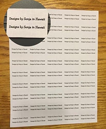 UNCUT LABEL SHEET with 50 Custom Cotton Loop fold labels with ANY text Sewing label/Tag-made in USA