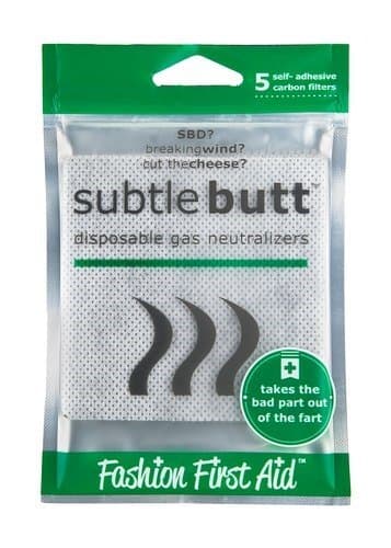 Subtle Butt: disposable gas neutralizers (5 saving graces)