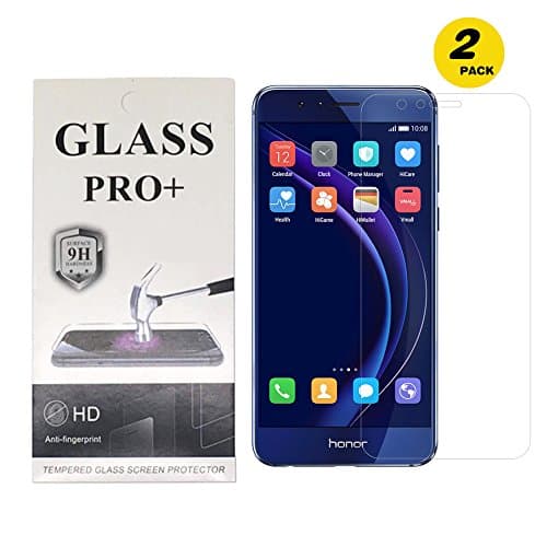 lzfyoo Huawei Honor 8 Screen Protector 2 Pack Premium Clear Tempered Glass Screen Protector, Anti-glare Anti-fingerprints High Definition 0.33mm 9H Screen Hardness for Huawei Honor 8