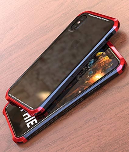 SUNLMG Tempered Glass Two-Color Frame Protector Max Double Truncated Mobile Phone Case Case For Iphone X/XS [Reinforced Drop Protection] Flexible TPU Soft Back With For The Iphone X/XS,Red,XS [Energy Class A]