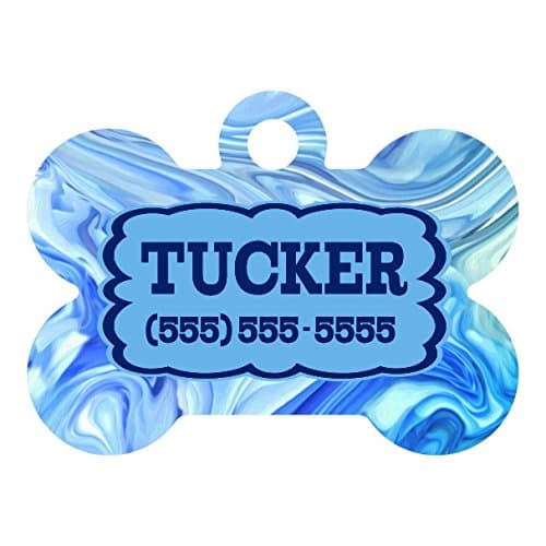 Personalized Pet ID Tag-Marble Pattern | Custom Pet ID Tag | Dog Collar Name Tag | Double Sided Pet ID