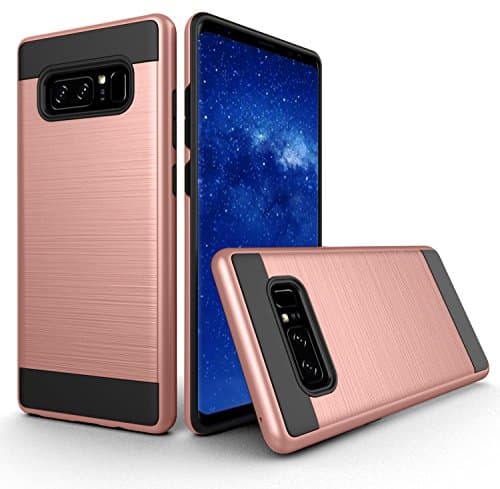 Casemetics Classic Series - Galaxy Note 8 Case Flexible Rubberized Shielding Armored with Hard Skeleton for Samsung Galaxy Note 8 Phone - 2017 (Rose Gold)