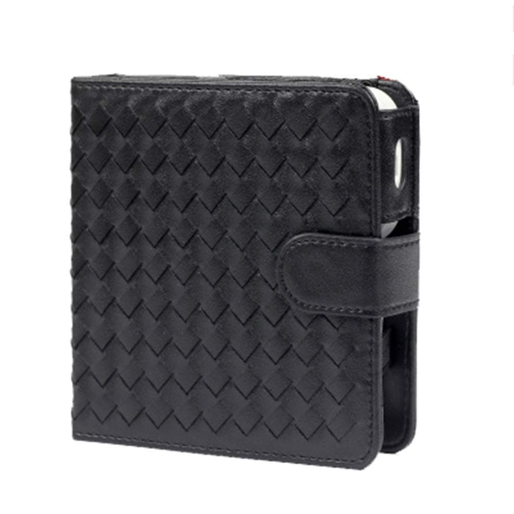 Iqos Case Notebook Type, IQOS Case Leather, IQOS 2.4 Plus Exclusive Protective Case Card Storage with Fashionable All Storage Leather Case for Adult Gift,Wovenblack