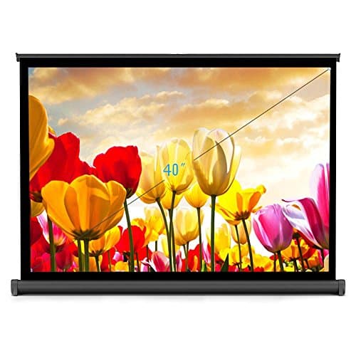 Projector Screen Portable 40" 3:4 16:9, Mini Tabletop Projection Display 16:9 Compatible Easy Fold-Out,Easy Roll-Up,Easy Carry - FUJSU (40")