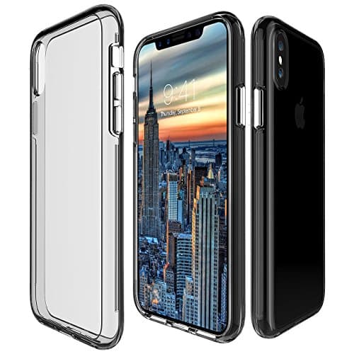 Protective Phone Case For iPhone X By My Gadget Shops: Slim iPhone 10 Cover, Dual Layer Hard PC Shell And Soft TPU, Non-Slip And Anti-Scratch, Apple Smartphone Drop Protection Clear-Grey