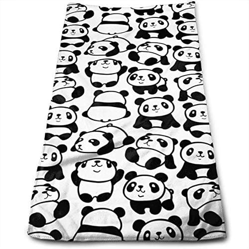TAQATS Cute Panda in Various Poses Super Soft Polyester Extra-Absorbent Bath Towel Hand Towel Hair Towel 11.8" X 27.5"