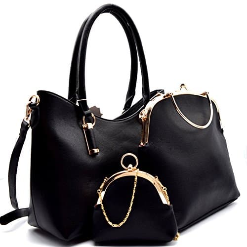 Kiss-lock Frame Inner Bag 3 in 1 Tote
